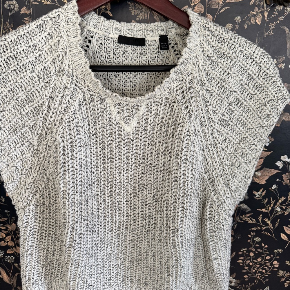 ATM Anthony Thomas Melillo V-Neck Sweater in Cream